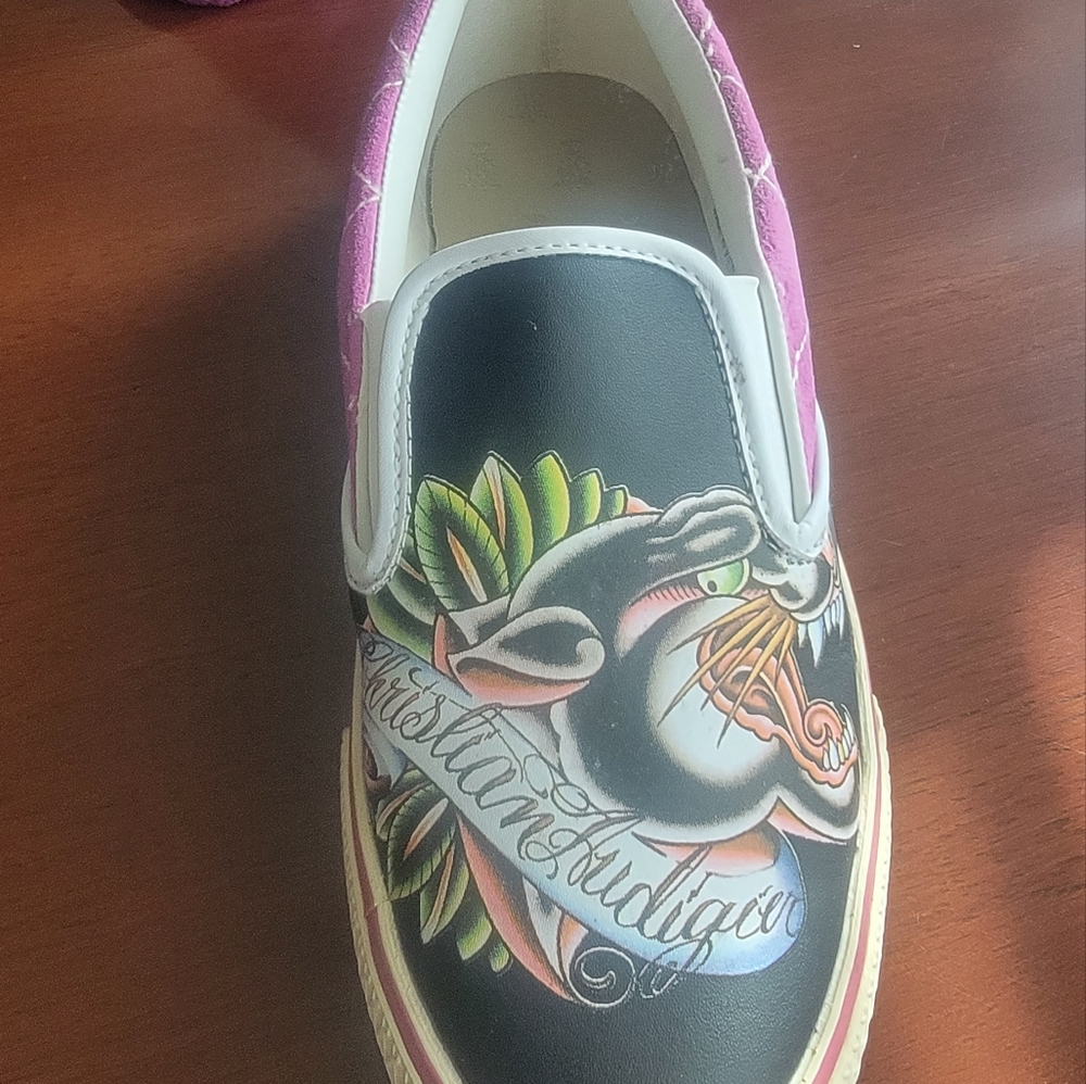 NWT -Christian Audigier slip on sneakers-  - size 7